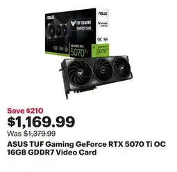 Best Buy ASUS TUF Gaming GeForce RTX 5070 Ti OC 16GB GDDR7 Video Card offer