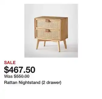 TSC Stores Rattan Nightstand (2 drawer) offer