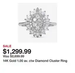TSC Stores 14K Gold 1.00 av. ctw Diamond Cluster Ring offer
