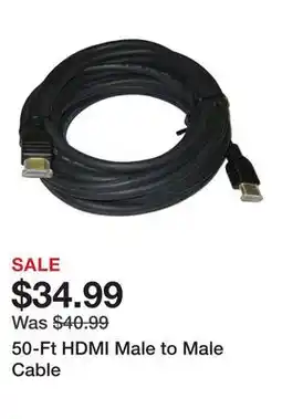 TSC Stores 50-Ft HDMI Male to Male Cable offer