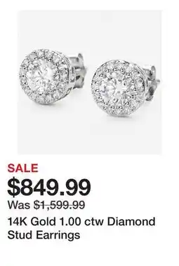 TSC Stores 14K Gold 1.00 ctw Diamond Stud Earrings offer