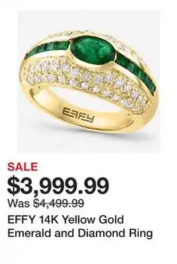 TSC Stores EFFY 14K Yellow Gold Emerald and Diamond Ring offer