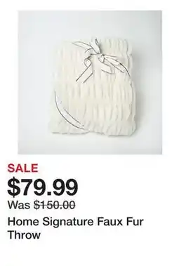 TSC Stores Home Signature Faux Fur Throw offer