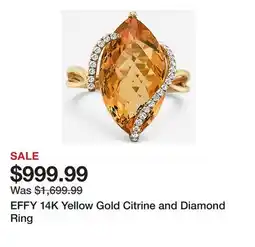 TSC Stores EFFY 14K Yellow Gold Citrine and Diamond Ring offer
