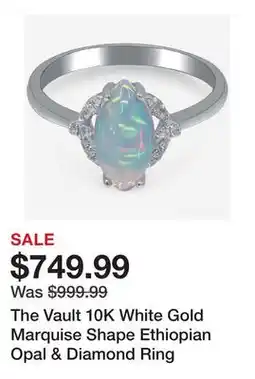 TSC Stores The Vault 10K White Gold Marquise Shape Ethiopian Opal & Diamond Ring offer