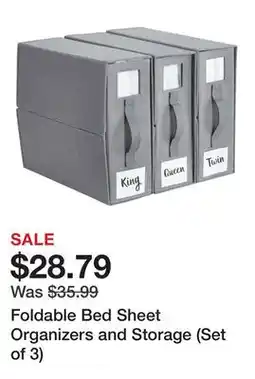 TSC Stores Foldable Bed Sheet Organizers and Storage (Set of 3) offer