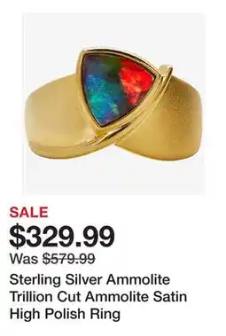 TSC Stores Sterling Silver Ammolite Trillion Cut Ammolite Satin High Polish Ring offer