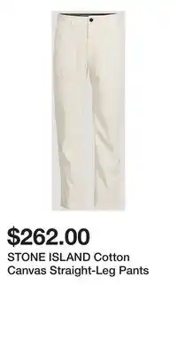 Holt Renfrew STONE ISLAND Cotton Canvas Straight-Leg Pants offer