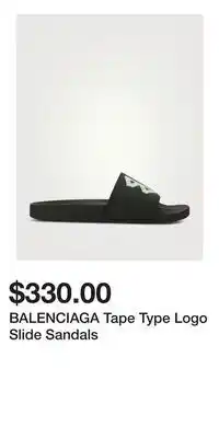 Holt Renfrew BALENCIAGA Tape Type Logo Slide Sandals offer
