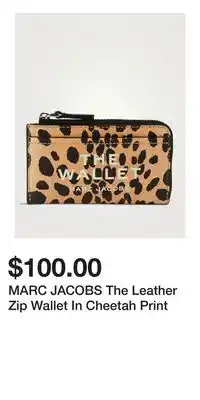 Holt Renfrew MARC JACOBS The Leather Zip Wallet In Cheetah Print offer