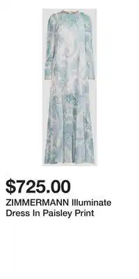 Holt Renfrew ZIMMERMANN Illuminate Dress In Paisley Print offer