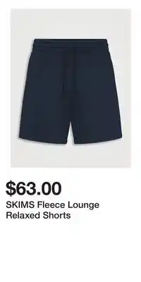 Holt Renfrew SKIMS Fleece Lounge Relaxed Shorts offer