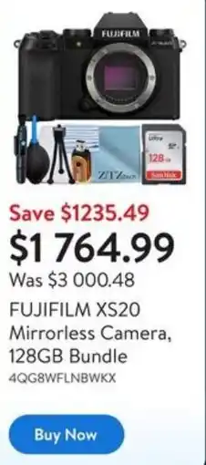 Walmart FUJIFILM XS20 Mirrorless Camera, 128GB Bundle offer