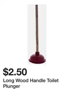 Dollarama Long Wood Handle Toilet Plunger offer