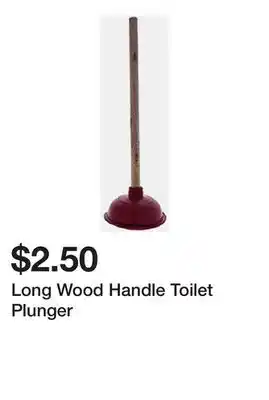 Dollarama Long Wood Handle Toilet Plunger offer