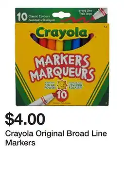 Dollarama Crayola Original Broad Line Markers offer