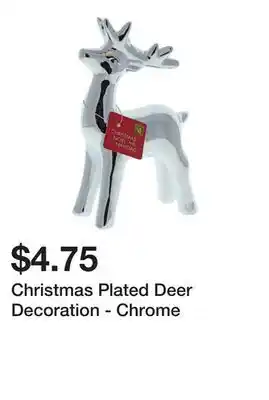 Dollarama Christmas Plated Deer Decoration - Chrome offer