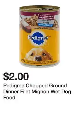 Dollarama Pedigree Chopped Ground Dinner Filet Mignon Wet Dog Food offer