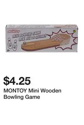 Dollarama MONTOY Mini Wooden Bowling Game offer