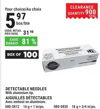 BMR DETECTABLE NEEDLES offer