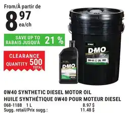 BMR 0W40 SYNTHETIC DIESEL MOTOR OIL HUILE SYNTHÉTIQUE 0W40 POUR MOTEUR DIESEL offer