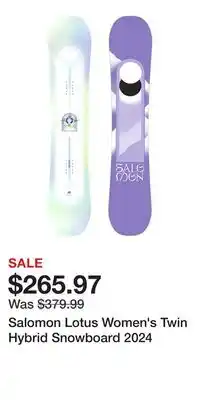 Sport Chek Salomon Lotus Women's Twin Hybrid Snowboard 2024 offer