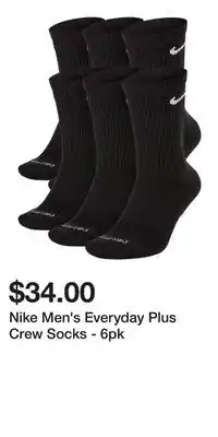 Sport Chek Nike Men's Everyday Plus Crew Socks - 6pk offer