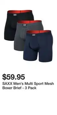 Sport Chek SAXX Men's Multi Sport Mesh Boxer Brief - 3 Pack offer