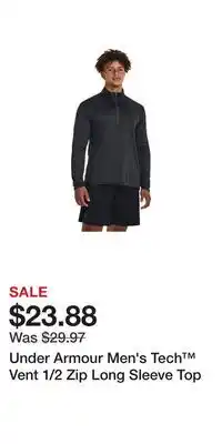 Sport Chek Under Armour Men's Tech Vent 1/2 Zip Long Sleeve Top offer