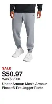 Sport Chek Under Armour Men's Armour Fleece Pro Jogger Pants offer