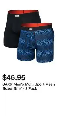 Sport Chek SAXX Men's Multi Sport Mesh Boxer Brief - 2 Pack offer