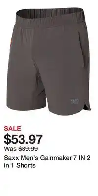Sport Chek Saxx Men's Gainmaker 7 IN 2 in 1 Shorts offer