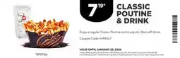 Harvey’s CLASSIC POUTINE & DRINK offer