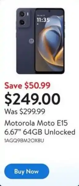 Motorola Moto E15 6.67" 64GB Unlocked