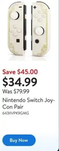 Walmart Nintendo Switch Joy- Con Pair offer