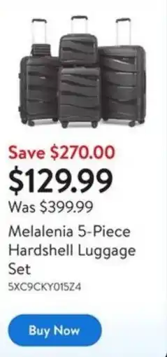 Walmart Melalenia 5-Piece Hardshell Luggage Set offer