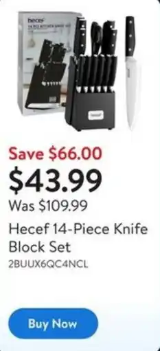 Walmart Hecef 14-Piece Knife Block Set offer