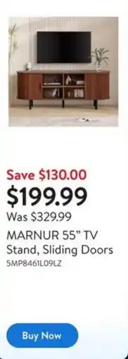 Walmart MARNUR 55" TV Stand, Sliding Doors offer