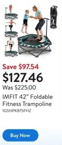 Walmart IMFIT 42" Foldable Fitness Trampoline offer