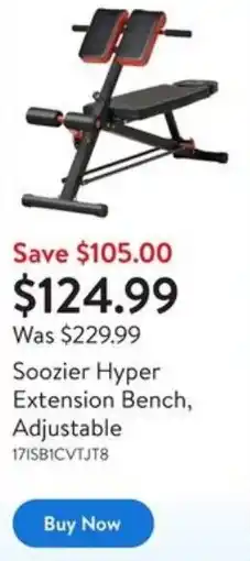 Walmart Soozier Hyper Extension Bench, Adjustable offer