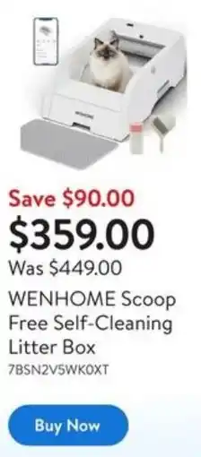 Walmart WENHOME Scoop Free Self-Cleaning Litter Box offer