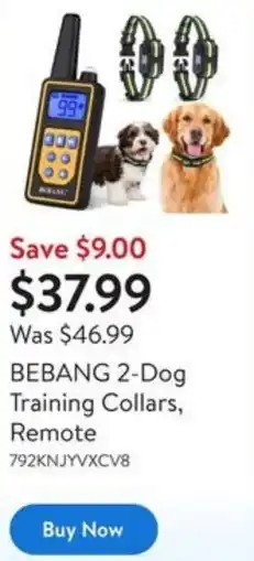 Walmart BEBANG 2-Dog Training Collars, Remote offer