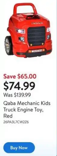 Walmart Qaba Mechanic Kids Truck Engine Toy, Red offer