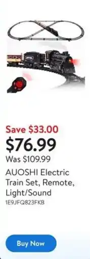 Walmart AUOSHI Electric Train Set, Remote, Light/Sound offer