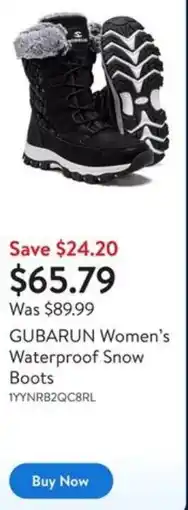 Walmart GUBARUN Women's Waterproof Snow Boots offer
