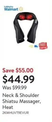 Walmart Neck & Shoulder Shiatsu Massager, Heat offer