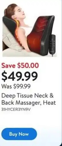 Walmart Deep Tissue Neck & Back Massager, Heat offer