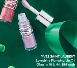 Shoppers Drug Mart YVES SAINT LAURENT Loveshine Plumping Lip Oil Gloss in 01 & 44 offer