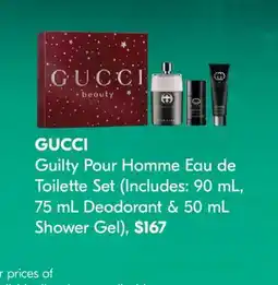 Shoppers Drug Mart GUCCI Guilty Pour Homme Eau de Toilette Set offer