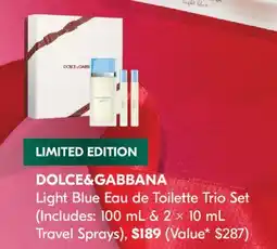 Shoppers Drug Mart DOLCE & GABBANA Light Blue Eau de Toilette Trio Set offer